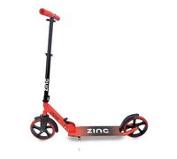 Zinc Cruise - Patinete Plegable, Color Rojo y Negro, con Marco de Aluminio Ligero, Altura Ajustable, Ruedas Grandes, rodamientos ABEC 7, soporta hasta 100 kg