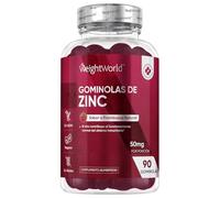 Zinc Gominolas, Sabor Natural a Frambuesa, 3 Meses de Suministro, 90 Gominolas Veganas - Zinc Contribuye al Mantenimiento Normal del Sistema Inmune (EFSA), Sin Gluten ni OGM