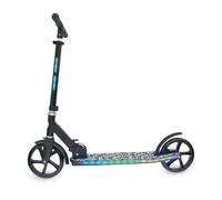 Zinc Patinete brillante con ruedas grandes, cubierta iluminada, tallo, 20 funciones de luz, conducción suave, plegable, altura ajustable, guardabarros delantero y trasero, 8+, capacidad de 75 kg