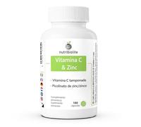 Zinc Picolinato con Vitamina C Tamponada 1000 mg, 180 Cápsulas Veganas | Vitamina C y zinc, 10 mg de zinc elemental por dosis diaria, 2 cápsulas al día, 3 meses, pH neutro, suave para el estomago