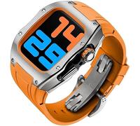 Zinc Titanium Watch Case Rubber Band，For Ultra 49mm 45mm 44mm，Rm Style Watch Case Sport Strap Mod Kit，For Iwatch Series 8/7/6/5/4/SE Replacement Accessories