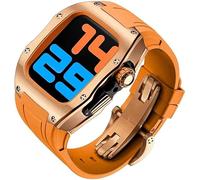 Zinc Titanium Watch Case Rubber Band，For Ultra 49mm 45mm 44mm，Rm Style Watch Case Sport Strap Mod Kit，For Iwatch Series 8/7/6/5/4/SE Replacement Accessories