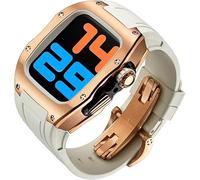 Zinc Titanium Watch Case Rubber Band，For Ultra 49mm 45mm 44mm，Rm Style Watch Case Sport Strap Mod Kit，For Iwatch Series 8/7/6/5/4/SE Replacement Accessories