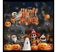 Zindoo Pegatinas Halloween Ventana 90x40cm 19 PCS Infantil