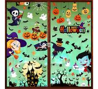 Zindoo Pegatinas Halloween Ventana Niños 9 Hojas 101 PCS