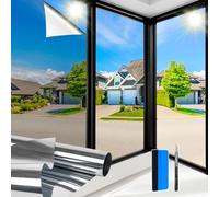 Zindoo Vinilos para Cristales Efecto Espejo Vinilo Adhesivo Cristal 75x200cm con Kit de Montaje Anti UV Anti Calor Unidireccional con Protección de Privacidad para Hogar Oficina Balcón Tienda