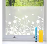 Zindoo Vinilos para Cristales Opaco Vinilo Adhesivo Cristal Patrón de Flores Mate Proteger la Privacidad Anti UV Autoadhesivo Decorativo para Dormitorio Sala Comedor Cocina 75 × 120cm (2 Piezas)