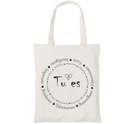 Zinello Design - Bolsa de algodón reutilizable con mensaje 'Eres inteligente, inspiradora, talentosa...' - Bolsa de capazo ecológica ideal para compras, regalo de apreciación, amigos, familia -