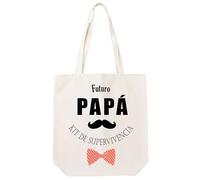 Zinello Design Bolsa Tote Futuro Papá Regalo Baby Shower - Bolso Algodón 100% Kit Supervivencia - Regalo Padre Personalizado Hombre Original