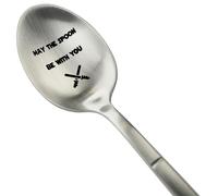 ZINELLO DESIGN - Cuchara de café y postre de acero inoxidable 18/10 grabado láser "May the spoon be with you" | Regalo original Geek accesorio de cocina diseño premium