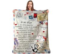 Zinello Design - Manta Personalizada para Regalar a Tu Hija, Firmada Mamá | Idea de Regalo Original para un Cumpleaños, Navidad, Día de la Madre, Boda | Plaid Cobertor Cubrecama (150 x 200 cm)