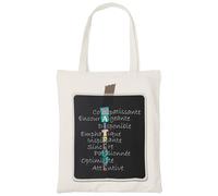 Zinello Design - Tote Bag con juegos de palabras para regalar a la maestra de la escuela - Idea de regalo de fin de año, Navidad - Bolsa Atsem, bolsa personalizada, bolsa de algodón, regalo para