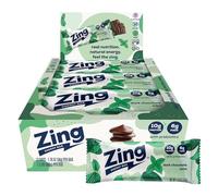 Zing Bars Nutrition Bar - Dark Chocolate Sunflower Mint - Nut Free - 1.76 oz Bars - Case of 12 - Gluten Free - Dairy Free - Wheat Free - by Zing Bars