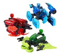 Zing Klikbot Megabots - Pack de tres - Verde, Azul y Rojo - Figuras de juguete con accesorios únicos - para niños 8 Plus