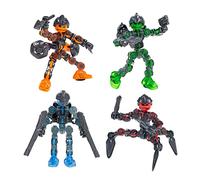 Zing Klikbot - Serie 3 Guardianes: Juego de 4 figuras articulables con armas incluyendo Blitz, Sable, Barrage y Tempestad, figuras translúcidas para Stop Motion