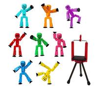 Zing Stikbot 8 Solid Pink/Yellow/Light Blue/Green/Dark Blue/Purple/Orange/Red Color y Trípode Rojo (TST888SCTP)