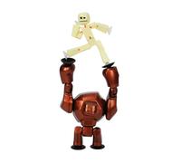 Zing StikBot & Mega Monster Stop-Motion Animation Pack - Exclusivo StikBot amarillo mantequilla + figura Gigantus de bronce, juguete creativo para niños a partir de 4 años