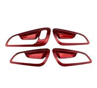 Zingori manija de Puerta Interior del Coche Marco Decorativo para manija Interior de Puerta Coche Pegatinas para Cubierta Cuenco(Rojo)