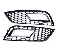 Zingori Rejilla de luz antiniebla Rejilla delantera de riñón para coche parachoques delantero luz antiniebla cubiertas rejilla malla panal(Chrome)