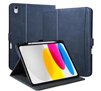 Zinibri Funda para iPad (A16) 11ª Generación 2025 11 Pulgadas, iPad 10ª Generación 10,9" 2022 con Portalapiz Bolsillo Correa de Mano Cierre Magnético Carcasa Cuero PU Case Auto Sueño/Estela,Azul