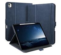 Zinibri Funda para iPad (A16) 11ª Generación 2025 11 Pulgadas, iPad 10ª Generación 10,9" con Portalapiz Bolsillo Correa de Mano Cierre Magnético Carcasa Cuero PU Case Auto Sueño/Estela,Azul