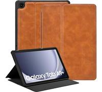 Zinibri Funda para Samsung Galaxy Tab A11+ Plus/ A9+ 11", Marrón | Delgado y Ligero, Múltiples Ángulos Soporte, Auto Sueño/Estela, Carcasa Cuero PU, SM-X230/X236/X238/X210/X216/X218
