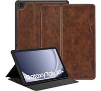 Zinibri Funda Tablet Compatible con Samsung Galaxy Tab A9 Plus/ A9+ 5G 11 Pulgadas 2023 SM-X210/SM-X216/SM-X218 Carcasa Cuero PU Múltiples Ángulos Soporte Case Cover Auto Sueño/Estela,Marrón Oscuro