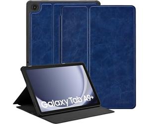 Zinibri Funda Tablet Compatible con Samsung Galaxy Tab A9 Plus/ A9+ 5G 11 Pulgadas 2023 SM-X210/SM-X216/SM-X218 Carcasa Cuero PU Múltiples Ángulos Soporte Case Cover Auto Sueño/Estela,Azul Oscuro
