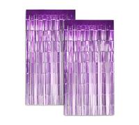 Zink - Pack de 2 Cortinas de Papel de Aluminio Morado de 90 x 190 cm - Serpentinas de oropel para fotomatón, Fiestas de cumpleaños, Bodas, graduaciones y Decoraciones navideñas