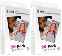 Zink Papel fotográfico Premium de 2 x 3 Pulgadas (Paquete de 40) Compatible con cámaras e impresoras Polaroid Snap, Snap Touch, Zip y Mint, ZINKPZ2X320, Blanco