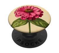Zinnia Floral Vintage Ilustración Científica Flor PopSockets PopGrip Adhesivo