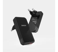 ZINOOY Cargador Plano USB C de 35 W, Fuente de alimentación de Doble Puerto con Conector Plegable, Cargador rápido PD 3.0 ultraplano para iPhone 16/15/14/13/12 y Samsung Galaxy, Compacto y Apto para