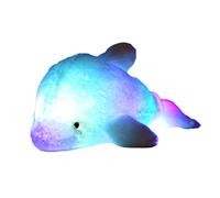 Zinsale 7 Cambio de Color LED aclarar Juguete de delfín Relleno Almohada de Felpa Luz de Noche balancines de Peluche (Azul, 45cm)