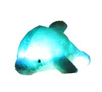Zinsale 7 Cambio de Color LED aclarar Juguete de delfín Relleno Almohada de Felpa Luz de Noche balancines de Peluche (Blanco, 45cm)