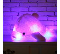 Zinsale 7 Cambio de Color LED aclarar Juguete de delfín Relleno Almohada de Felpa Luz de Noche balancines de Peluche (Rosado, 30cm)