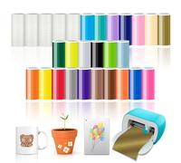 Zinueen 28 piezas de vinilo inteligente para Cricut Joy, vinilo inteligente permanente autoadhesivo, 14 x 30,5 cm, para tazas de bricolaje, decoración del hogar, PVC, moderno, vibrante