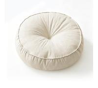 Zinueen Cojín de suelo redondo de 45 cm de diámetro y 10 cm de altura, cojín de suelo grueso, cojín de meditación, cojín de tatami, cojín suave para salón, balcón y alféizar de la ventana (beige)