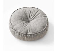 Zinueen Cojín de suelo redondo de 45 cm de diámetro y 10 cm de altura, cojín de suelo grueso, cojín de meditación, cojín de tatami, cojín suave para salón, balcón y alféizar de la ventana (gris claro)