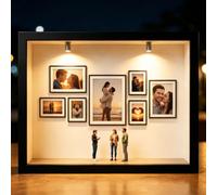 Zinueen DIY Mini Museo Marco de fotos 3D Personalizado en miniatura Museo con Luz LED Vintage Mini Marco de Fotos para DIY Decoración Salón Regalo