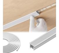 Zinueen Perfil de silicona de neón LED de 3 metros, cubierta blanca lechosa, perfil de azulejos LED impermeable para tiras de luz, cubierta de bricolaje con luz suave (16 x 16 mm)