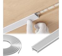 Zinueen Perfil de silicona de neón LED de 3 metros, cubierta blanca lechosa, perfil de azulejos LED impermeable para tiras de luz, cubierta de bricolaje con luz suave (20 x 10 mm)