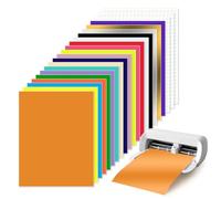 Zinueen Smart Vinilo Permanente para Cricut Joy Xtra, vinilo adhesivo permanente de 18 colores con 3 láminas de transferencia, autoadhesivo y extraíble, juego de láminas de plóter para manualidades,
