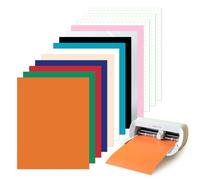 Zinueen Smart Vinyl Permanente para Cricut Joy Xtra 10 Piezas de Película de Vinilo para Plóter 24X31CM, Lámina Adhesiva de Transferencia para Plóter, Set para DIY Tazas, Autos, Banderas, Decoración