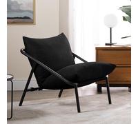 Zinus Ada Silla Grande 79x68x79 - Sillón con estructura de metal y acolchado de espuma triturada - Negro