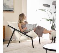 Zinus Ada Silla Grande 79x68x79 - Sillón con estructura metálica y acolchado de espuma triturada - Tejido Bucle