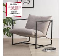 Zinus Aidan Grande Silla Sling 78x69x78 - Sillón con estructura metálica y acolchado de espuma triturada - Beige claro