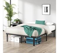 Zinus Cama Caleb de 140 x 200 cm - Altura 36 cm con Espacio de Almacenamiento Debajo de la Cama - Marco de Cama de Metal - Marco de Cama Plegable - Negro