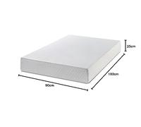 Zinus Colchón Individual | Soporte ortopédico de Espuma viscoelástica híbrida | Firme Medio para aliviar la presión y el Dolor de Espalda | 3 pies 6-25,5 cm de Grosor | Tela Agradable a la Piel |