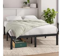 Zinus Elias - Base de Cama Doble con Espacio de Almacenamiento Debajo, 135 x 190 cm, Base de Metal con Soporte de Listones de Acero, fácil Montaje, Color Negro