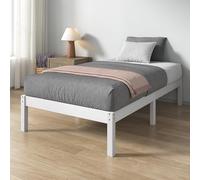 Zinus Ellie - Cama de bambú de 90 x 190 cm, Marco de Cama Moderno y Ligero con somier de láminas de Madera, 35,5 cm de Espacio de Almacenamiento bajo la Cama, diseño ecológico - Blanco